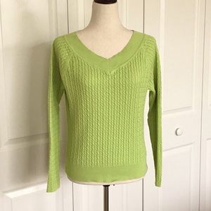 Talbots v-neck cable knit sweater